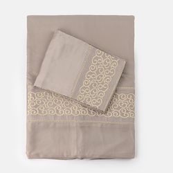 Jogo de Cama Tecido Bambu Solteiro Splendor Areia