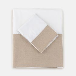 Jogo de Cama Lino Camel  Solteiro