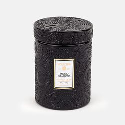 Mini Vela Voluspa Pote Vidro Relevo Moso Bamboo 50 horas