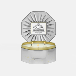 Vela Lata Octogonal 3 Pavios 50h Silver Birch Peppercorn