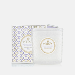 Vela pote vidro luxe Voluspa - 80h Mountain Lavender e Chamomile