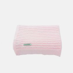 Manta Bebê Trança Rosa Claro