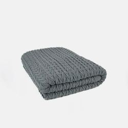 Manta de Tricot Neville Cinza Chumbo