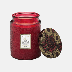 Vela Voluspa Pote Vidro G Relevo Goji Tarocco Orange