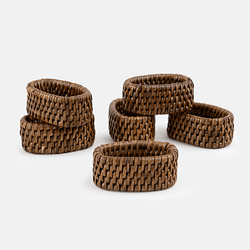 Anel para Guardanapo Rattan Ganesha com 6 peças